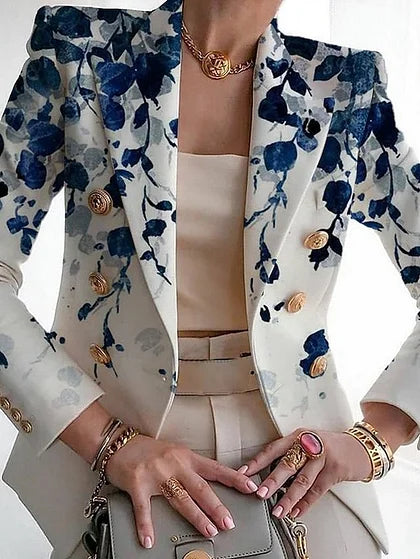 Scarlet™ | Lässige Langarm-Blumen-Anzugjacke für Damen
