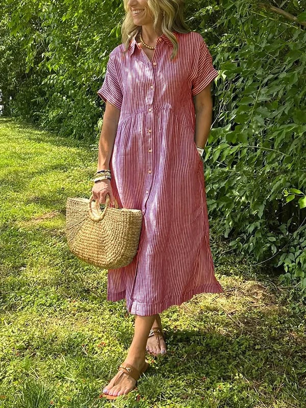 Ivey | feminines Kleid mit Knöpfen und Aufschlägen