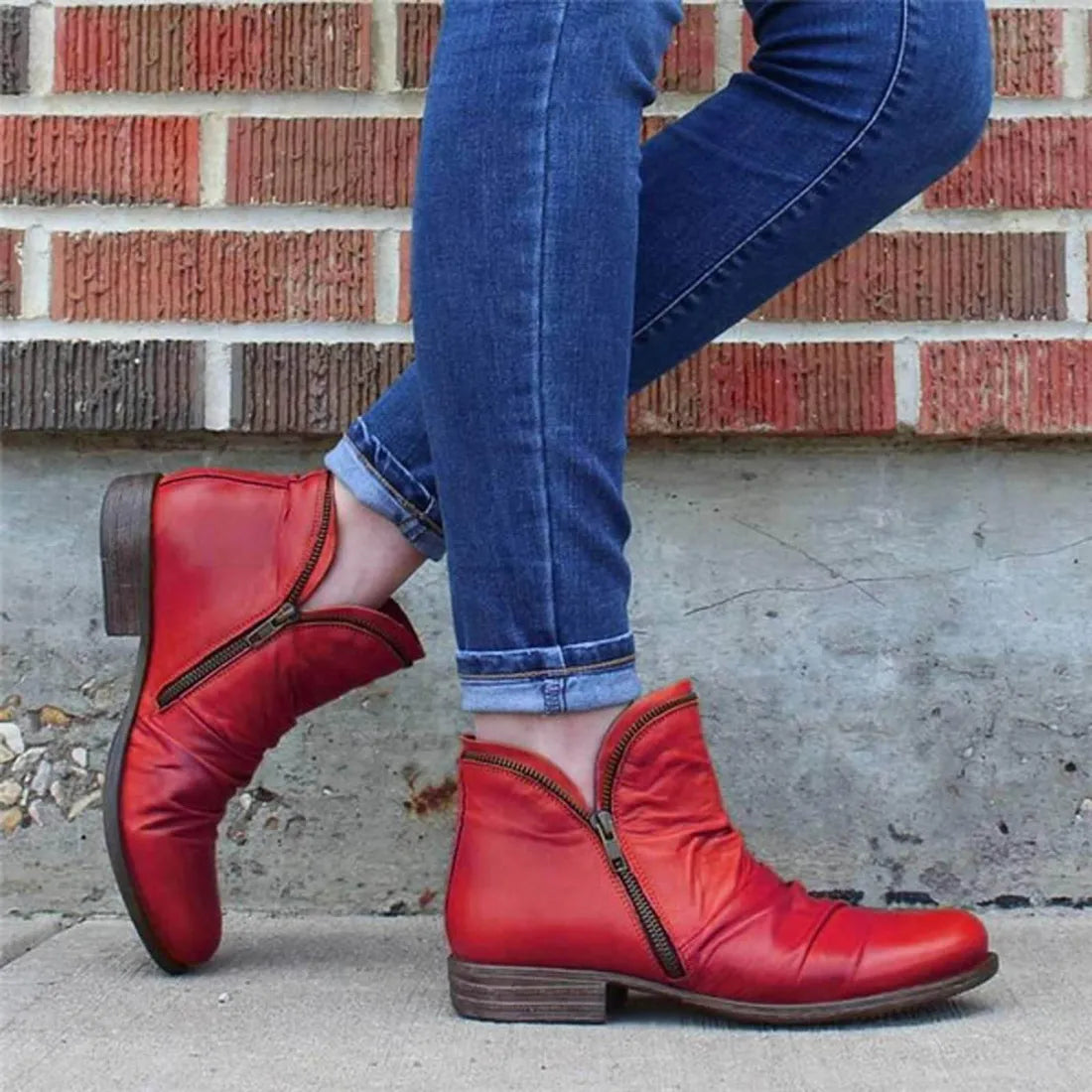 Lornia | Damenstiefel mit doppeltem Reißverschluss