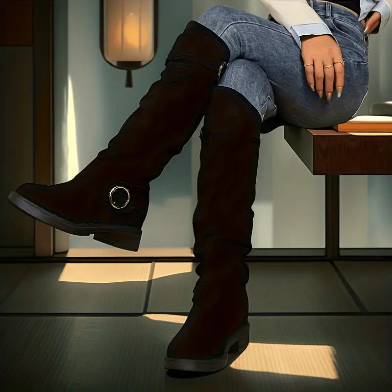 Loretta | Retro-Reitstiefel aus Wildleder