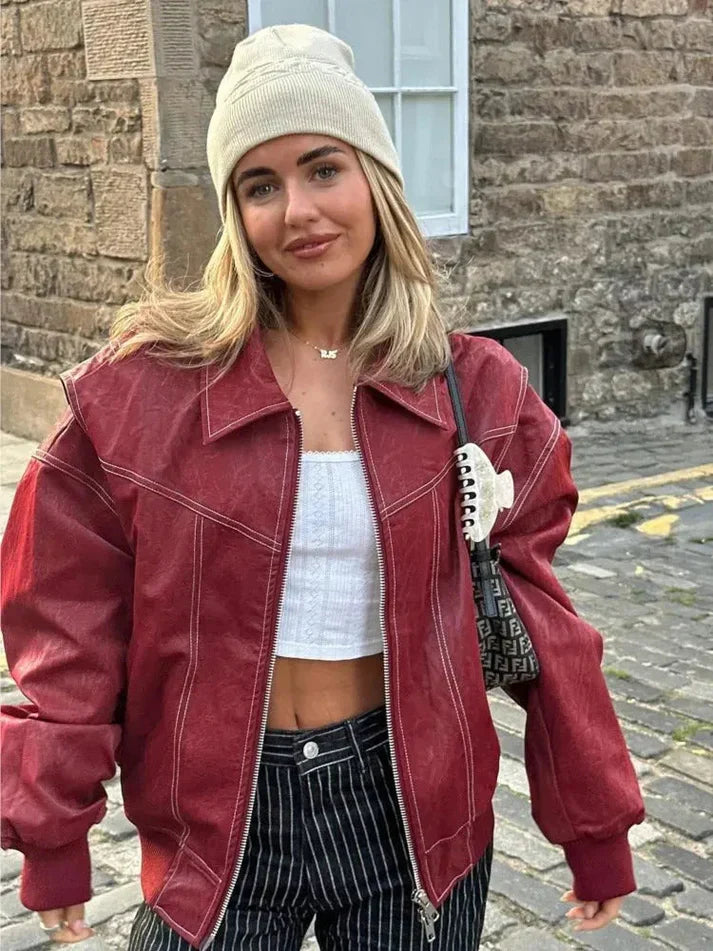 Larissa | Oversized Lederjacke