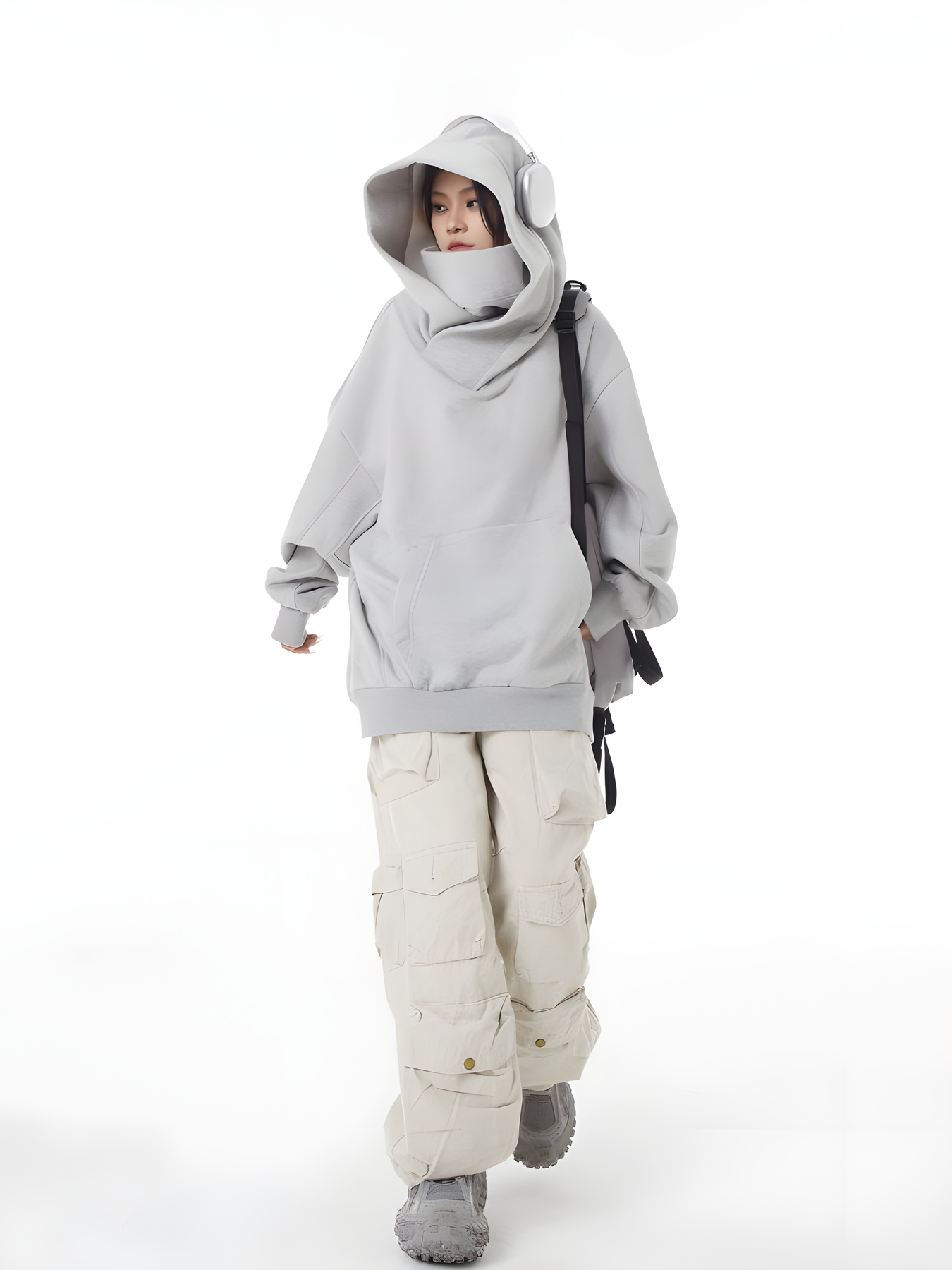 Jakila | Kapuzenpullover mit extra hohem Kragen