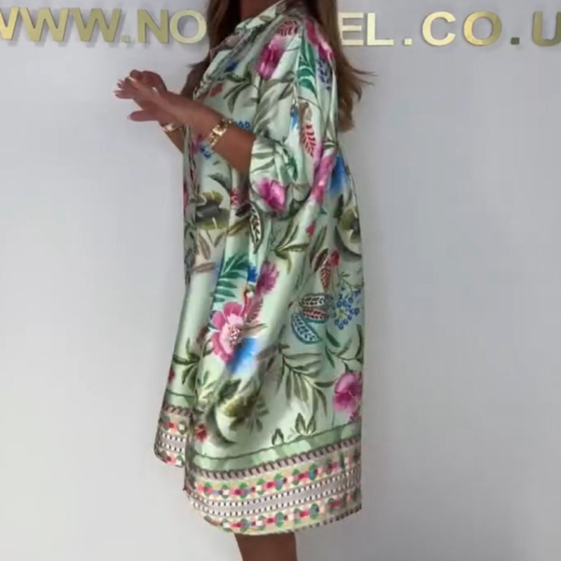Estella™ | Bedrucktes Satinkleid für Damen