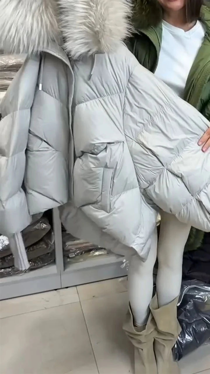 Gerla | Damen Kapuzenjacke aus Baumwolle mit Plüschbesatz