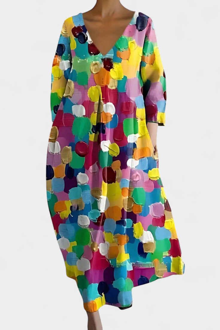 Mae | zeitloses Kleid mit elegantem V-Ausschnitt und bequemer Passform