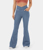 Zaira™ | Hochtaillierte Stretch-Flare-Hose - Gewaschener Denim in Hellblau / S