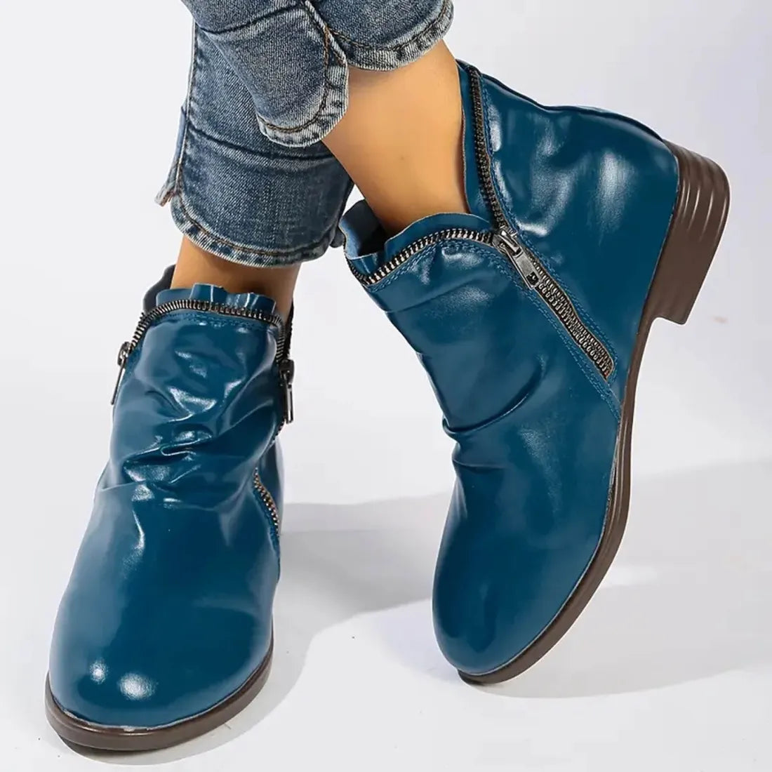 Lornia | Damenstiefel mit doppeltem Reißverschluss