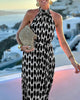 Roana | Neckholder-Maxikleid mit oberschenkelhohem Schlitz