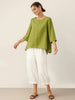 Evelyn | bequemes Leinen-Top mit asymmetrischem Saum und Rundhals