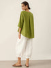Evelyn | bequemes Leinen-Top mit asymmetrischem Saum und Rundhals