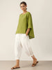 Evelyn | bequemes Leinen-Top mit asymmetrischem Saum und Rundhals