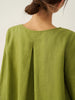 Evelyn | bequemes Leinen-Top mit asymmetrischem Saum und Rundhals