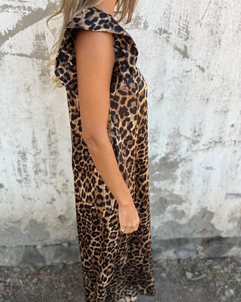 Alice | Eleganter Jumpsuit im Leopardenmuster mit V-Ausschnitt