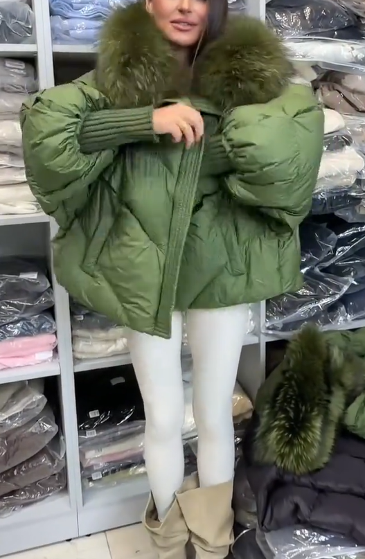 Gerla | Damen Kapuzenjacke aus Baumwolle mit Plüschbesatz