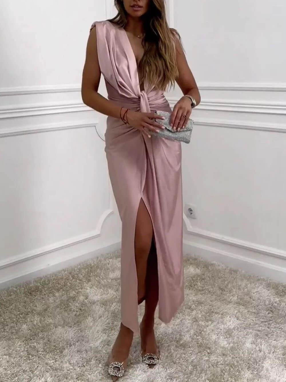 Marie | feminines Midikleid mit V-Ausschnitt