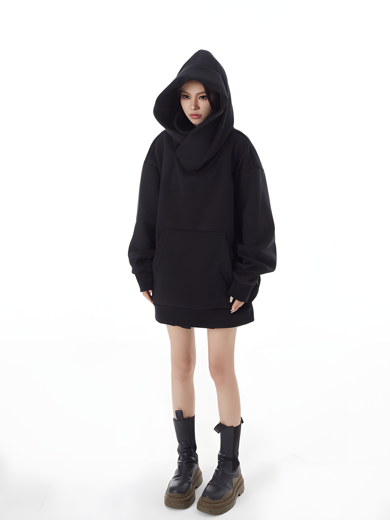 Jakila | Kapuzenpullover mit extra hohem Kragen