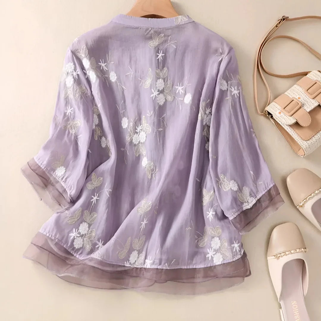 Nerry | Elegante Bluse mit zarten Stickdetails