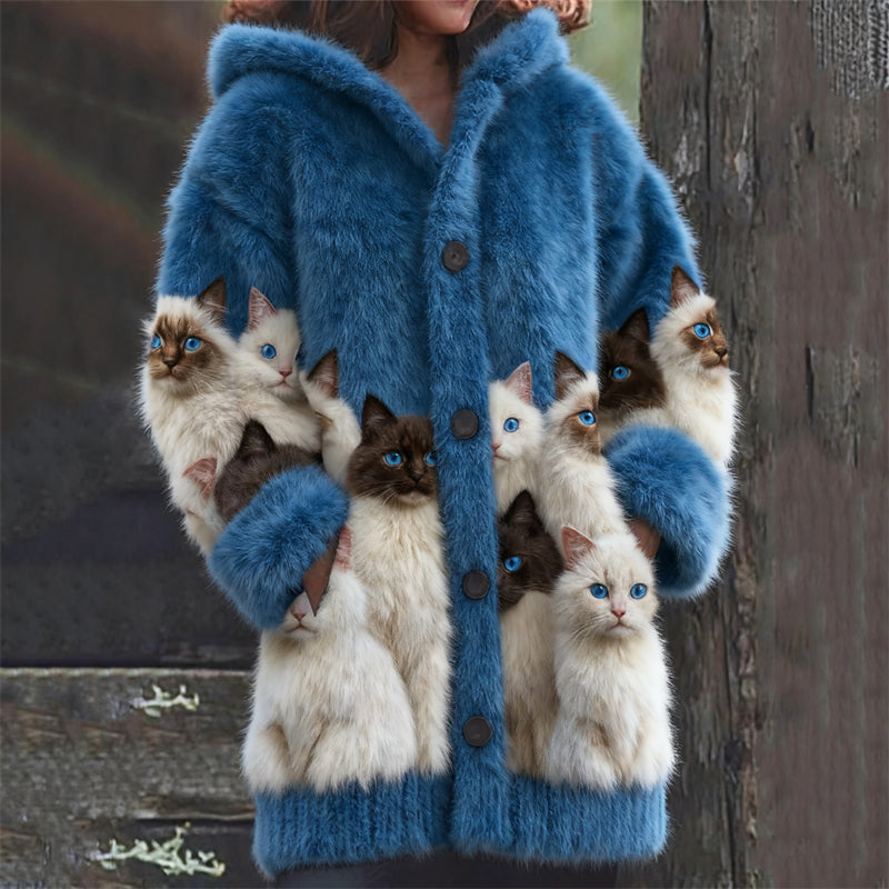 Jataly | Stilvoller Hoodie mit flauschigem Katzenmotiv