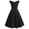 Vintage A-Linien Midi-Kleid mit Off-Shoulder-Design für Damen