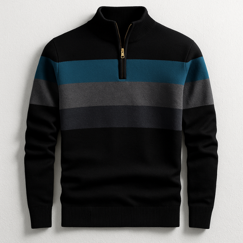 Michael | Modischer Herren-Pullover, Viertelreißverschluss & stylisch
