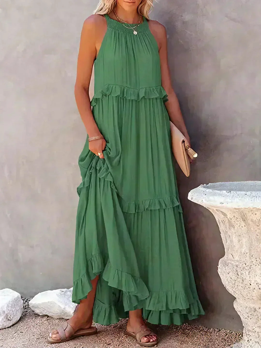 Jovilyn | Ärmelloses Kleid mit Rüschen