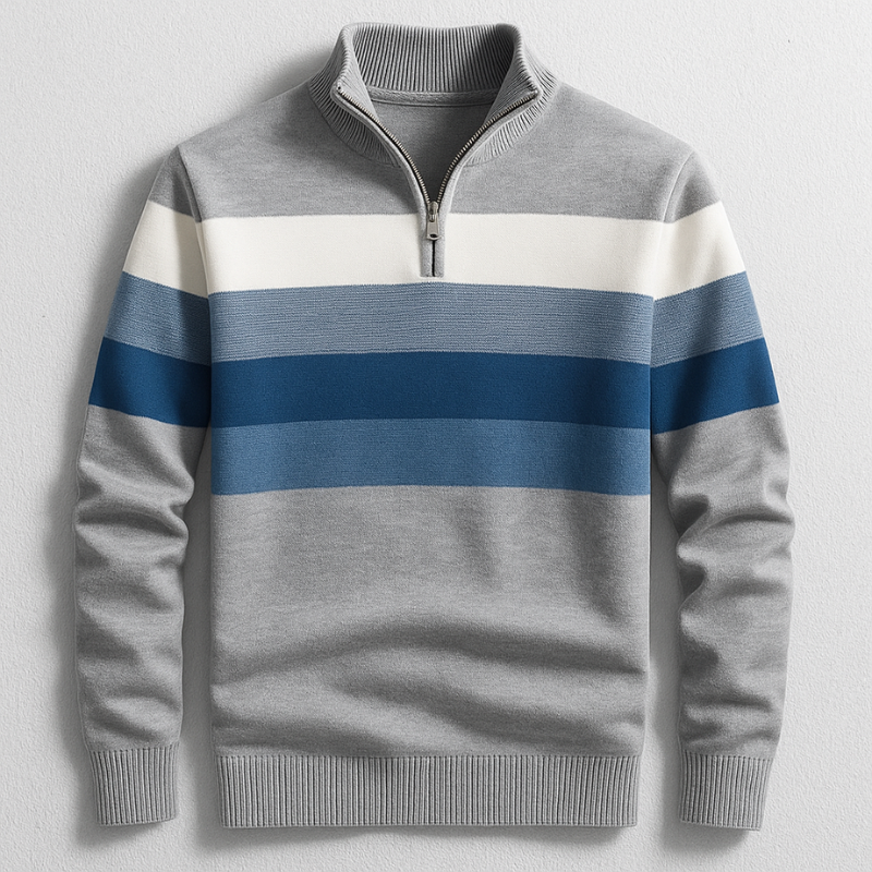 Michael | Modischer Herren-Pullover, Viertelreißverschluss & stylisch