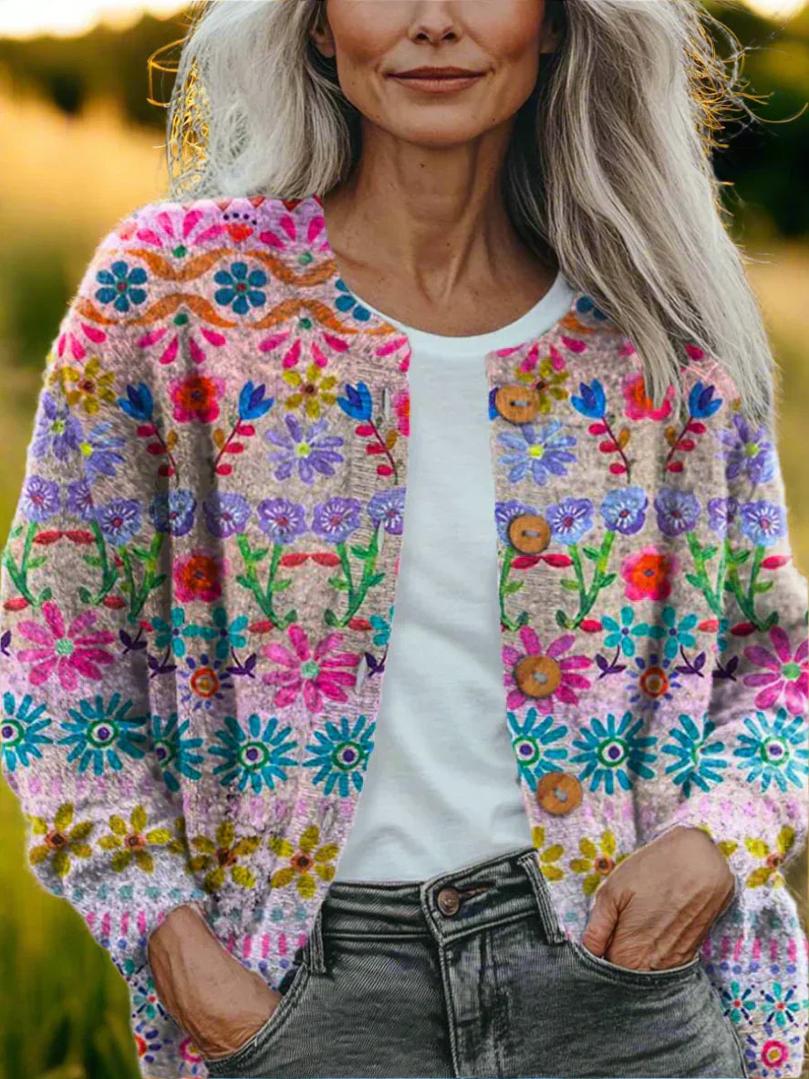 Josephine | Stylische Patchwork-Strickjacke für Damen
