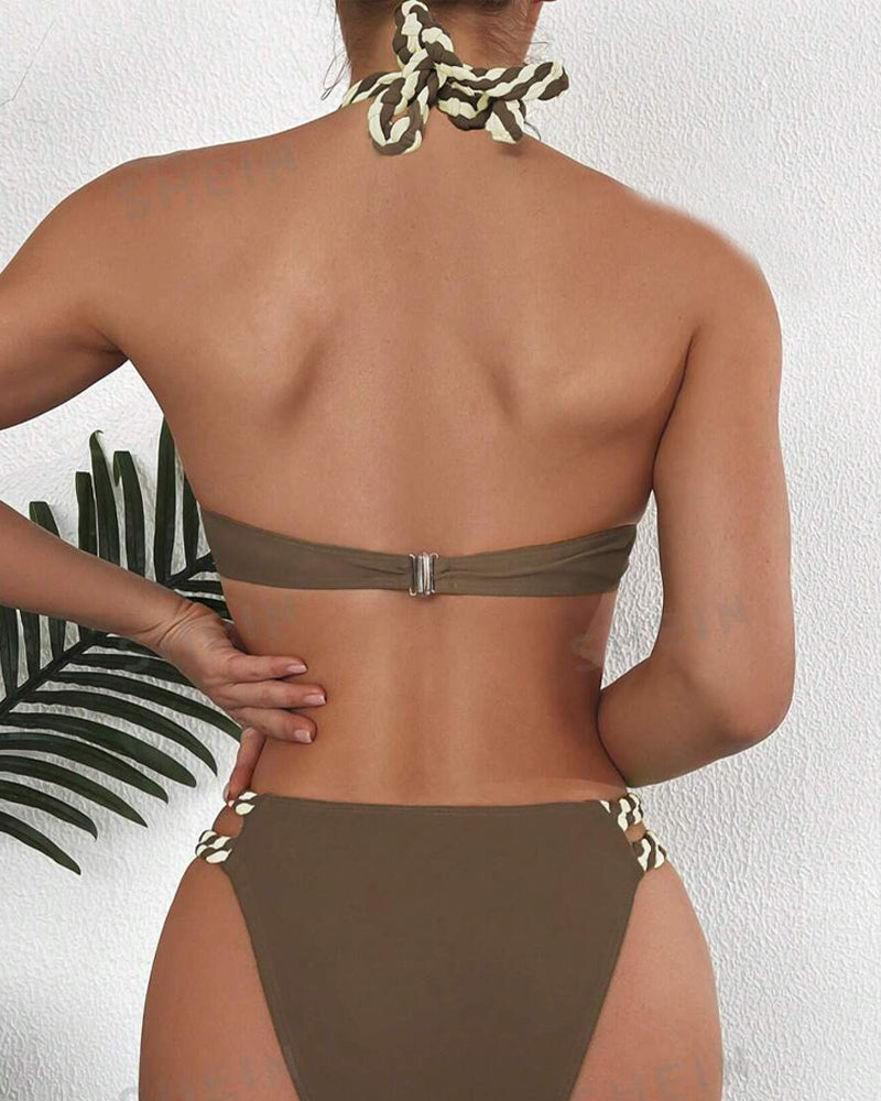 Levi | Colorblock-Halter-Bikini