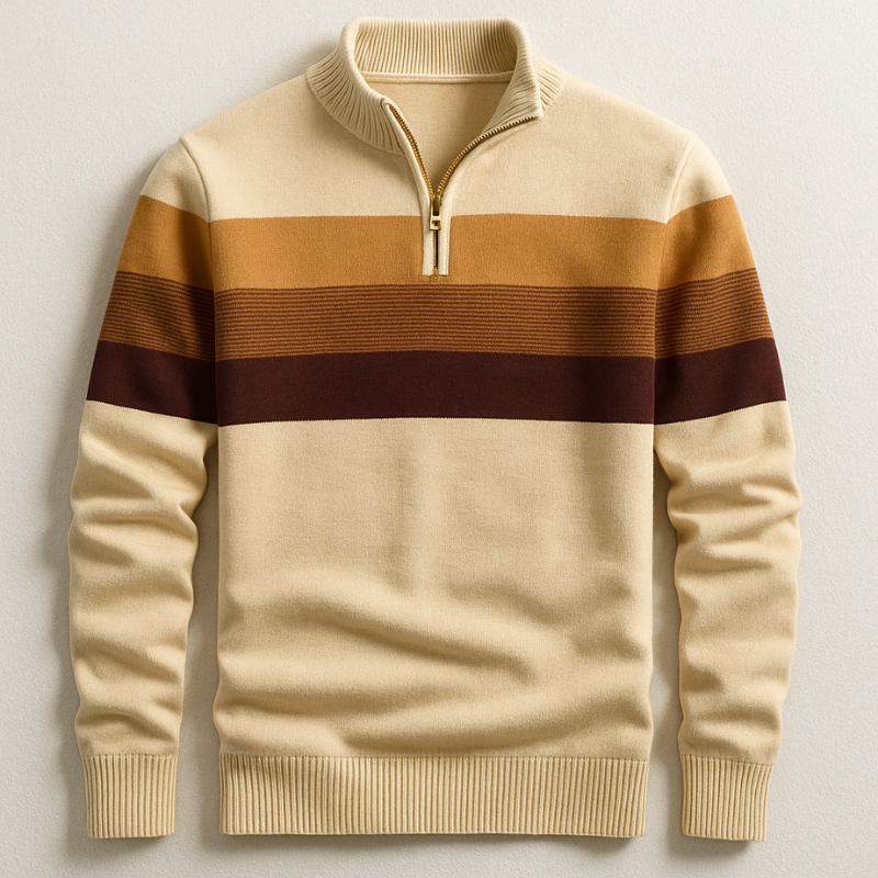 Michael | Modischer Herren-Pullover, Viertelreißverschluss & stylisch