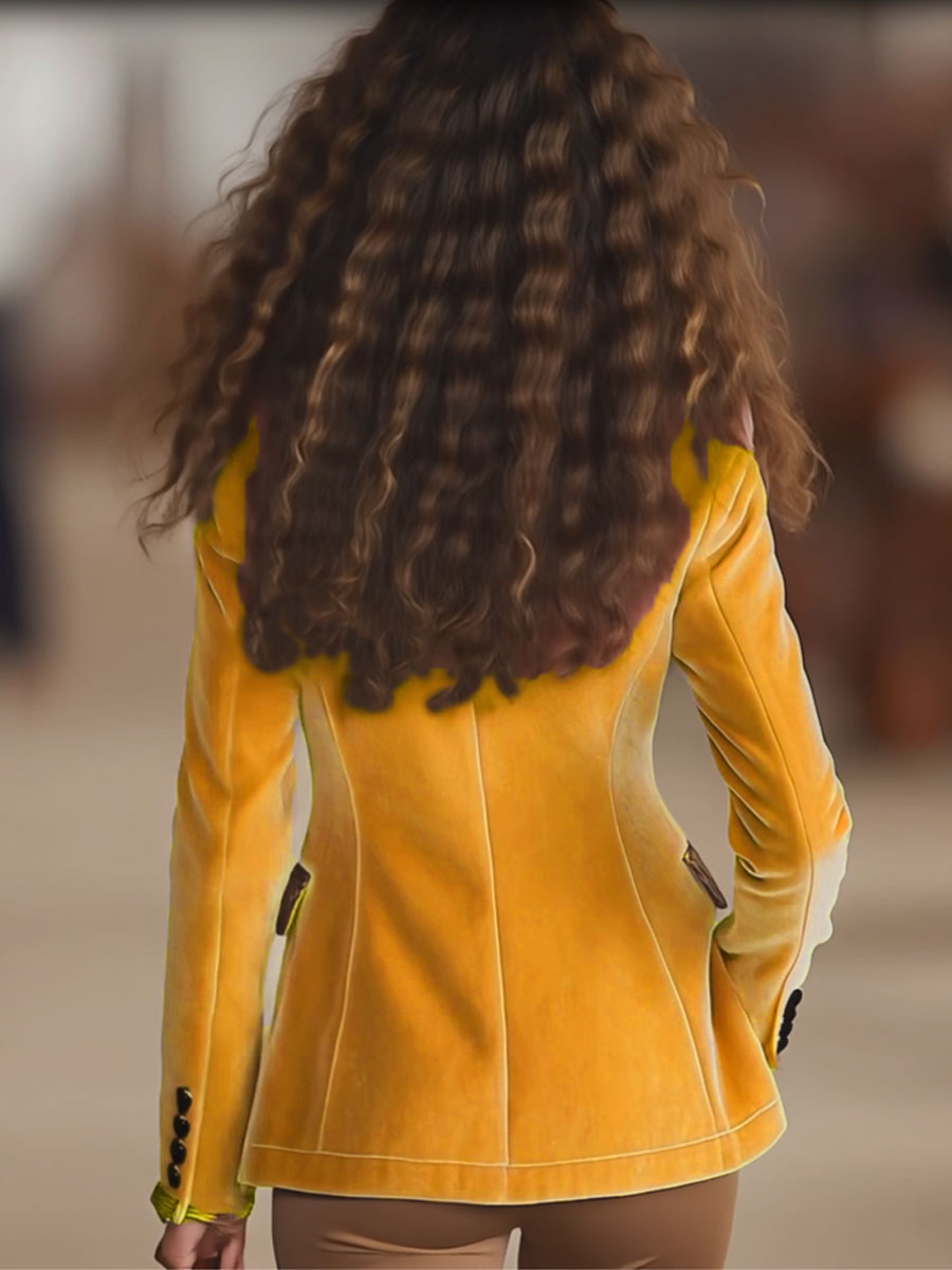 Jeanisa | Samtjacke mit Stickerei