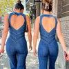 Kristy | Figurbetonter Denim-Jumpsuit