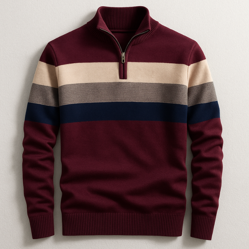 Michael | Modischer Herren-Pullover, Viertelreißverschluss & stylisch