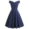 Vintage A-Linien Midi-Kleid mit Off-Shoulder-Design für Damen
