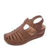 Conny | Ausgeschnittene Leder-Sandalen mit Knöchelriemen