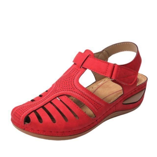 Conny | Ausgeschnittene Leder-Sandalen mit Knöchelriemen
