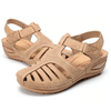 Conny | Ausgeschnittene Leder-Sandalen mit Knöchelriemen