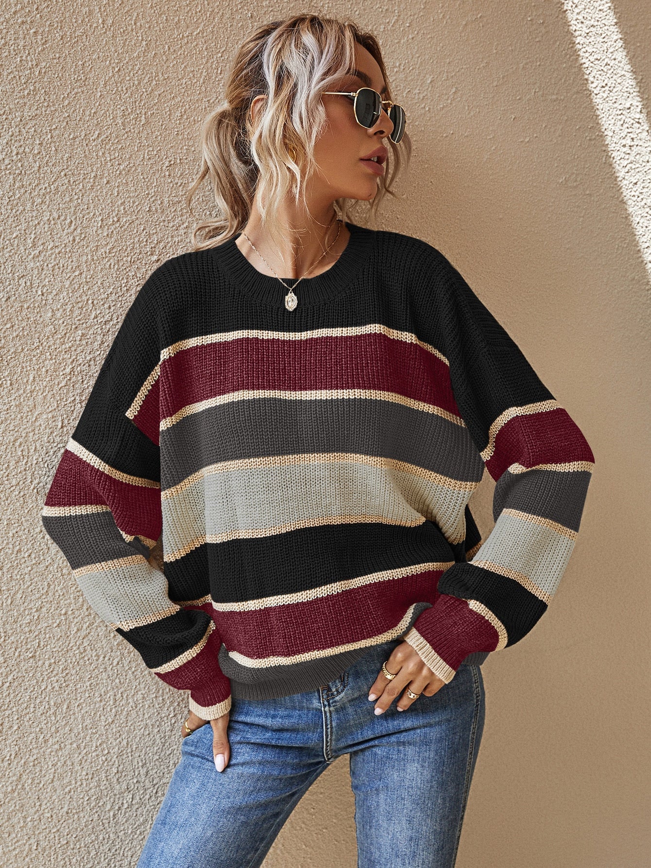 Jeda | Lockerer Pullover mit Streifenmuster