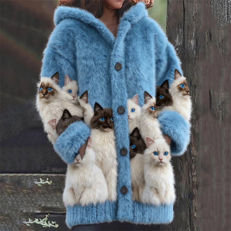 Jataly | Stilvoller Hoodie mit flauschigem Katzenmotiv