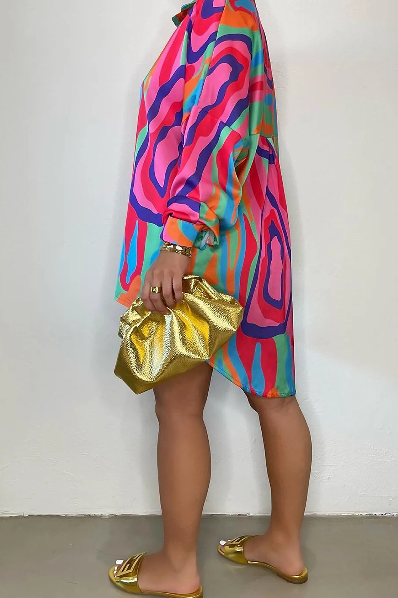 Pelia | Bunte Patchwork-Bluse mit Hemdkragen