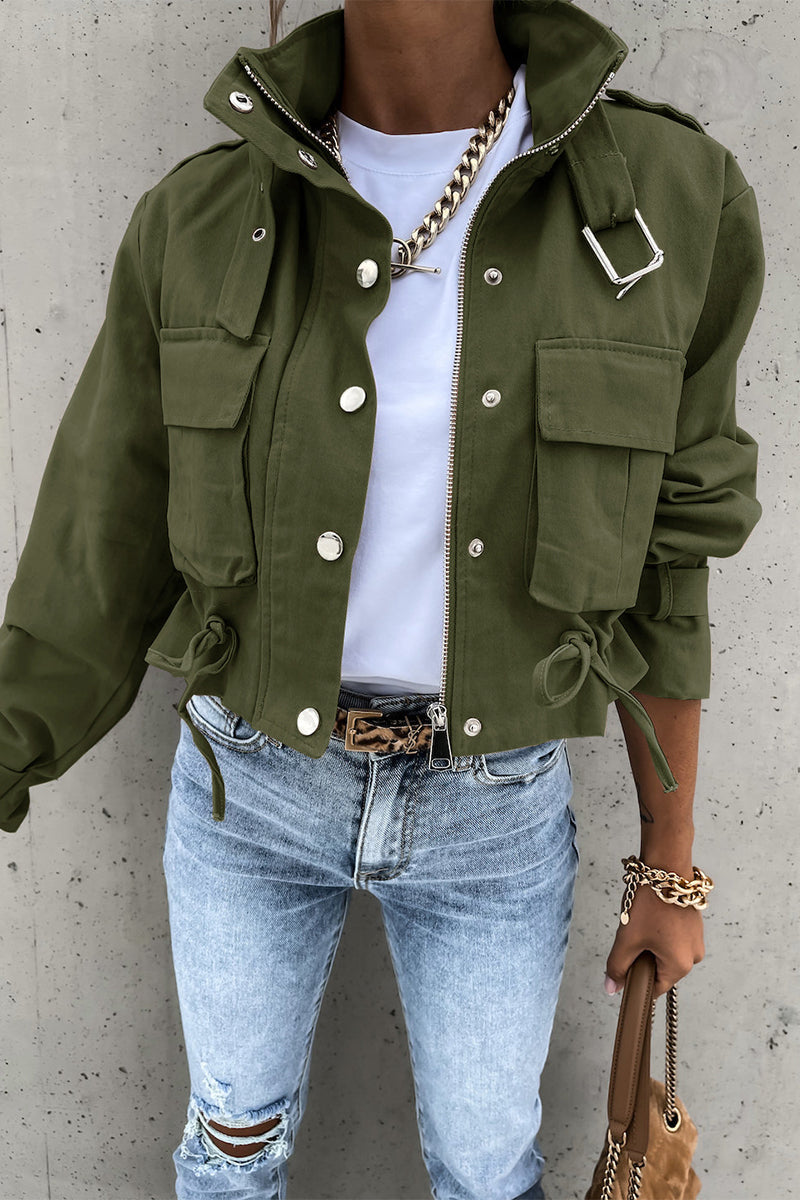 Alezza | Coole Stadtjacke mit Knopf- und Reißverschlussdetails