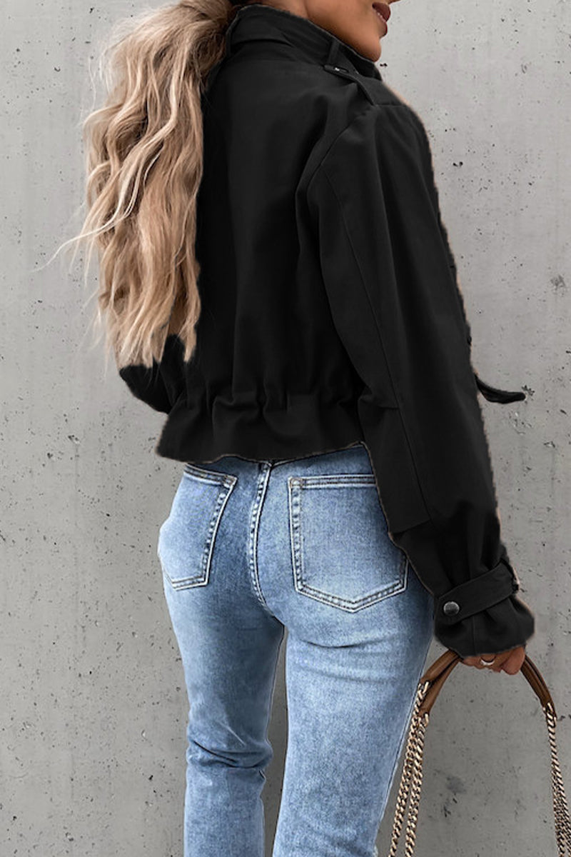 Alezza | Coole Stadtjacke mit Knopf- und Reißverschlussdetails