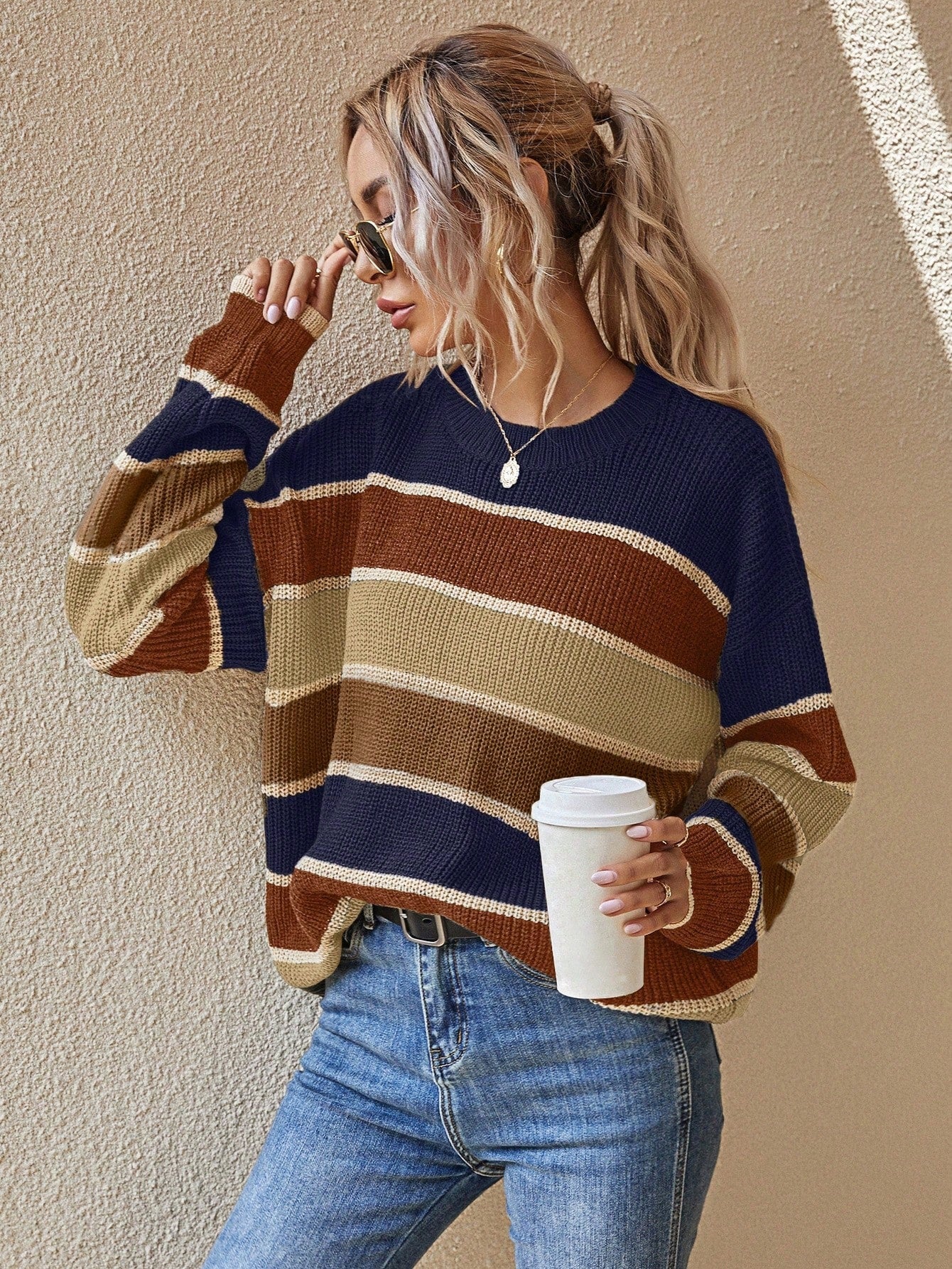 Jeda | Lockerer Pullover mit Streifenmuster