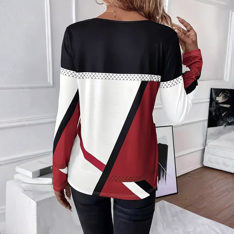 Frenna | Lässiges T-Shirt mit Farbblock