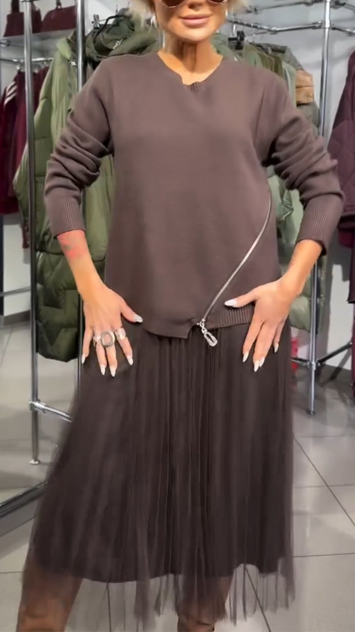 Evelyne | Taillierte Kleid mit Seitenreißverschluss