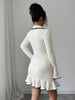 Evalyn | Elegantes Strickkleid mit Vintage-Kragen