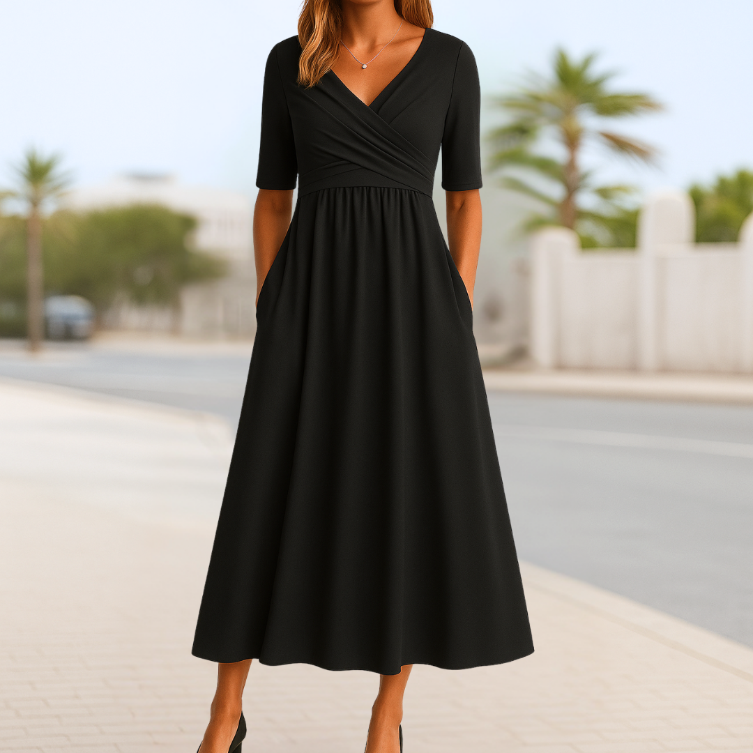 Monica | Wickelkleid mit kurzen Ärmeln