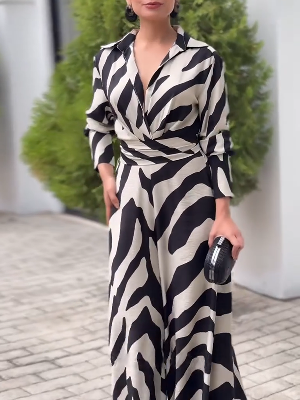 Zerina | Zebra Print Jumpsuit Mit Weitem Bein