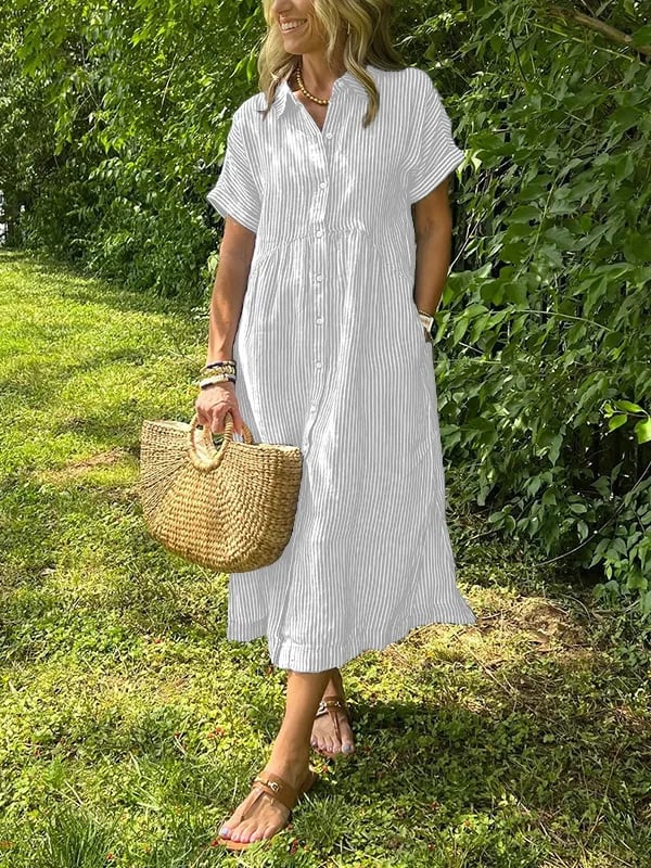 Ivey | feminines Kleid mit Knöpfen und Aufschlägen