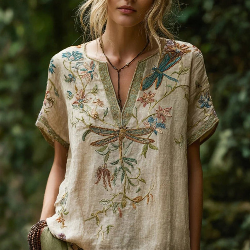 Ruby™ | Elegante Bluse mit Vintage-Blumenmuster