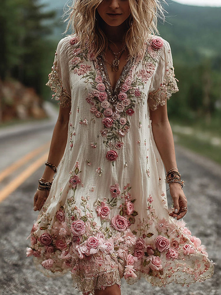 Azalea™ | Elegant schwingendes Kurzarmkleid im Vintage-Stil